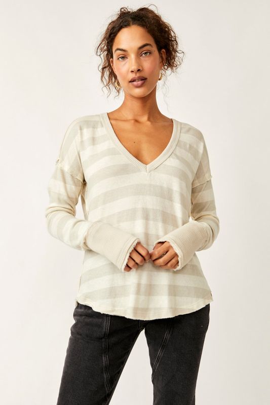 Free People Free People Sail Away Long Sleeve - Natural Combo