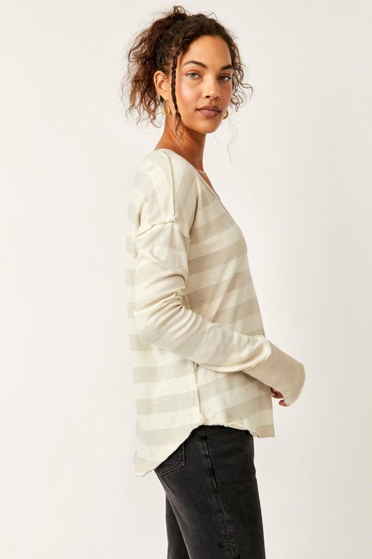 Free People Free People Sail Away Long Sleeve - Natural Combo