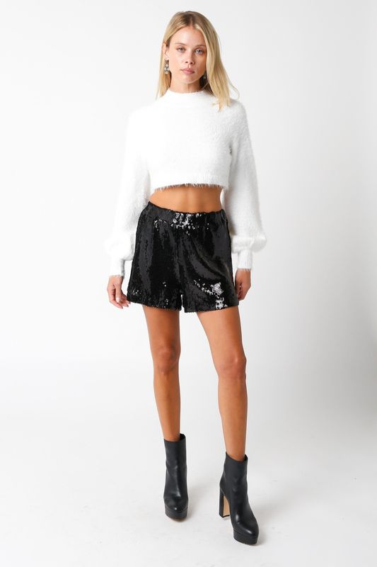 Ten North Olivaceous Peggy Sequin Shorts