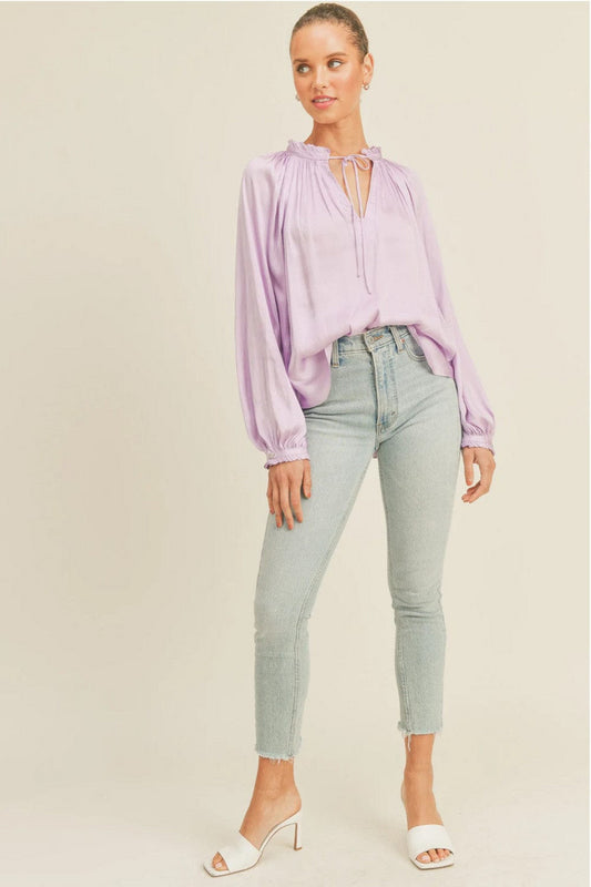 Reset By Jane Rest by Jane Kendy Ruffle Detail Long Sleeve - Lilac