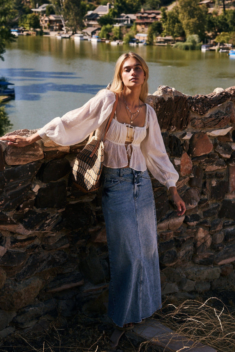 Free People Free People Come As You Are Denim Maxi