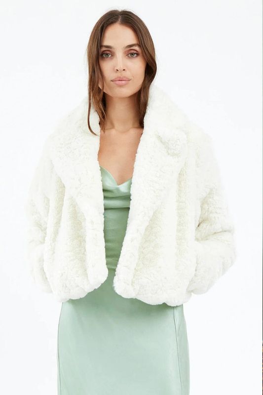 Greylin Collection Coats & Jackets Greylin Roselyn Faux Fur Cropped Coat