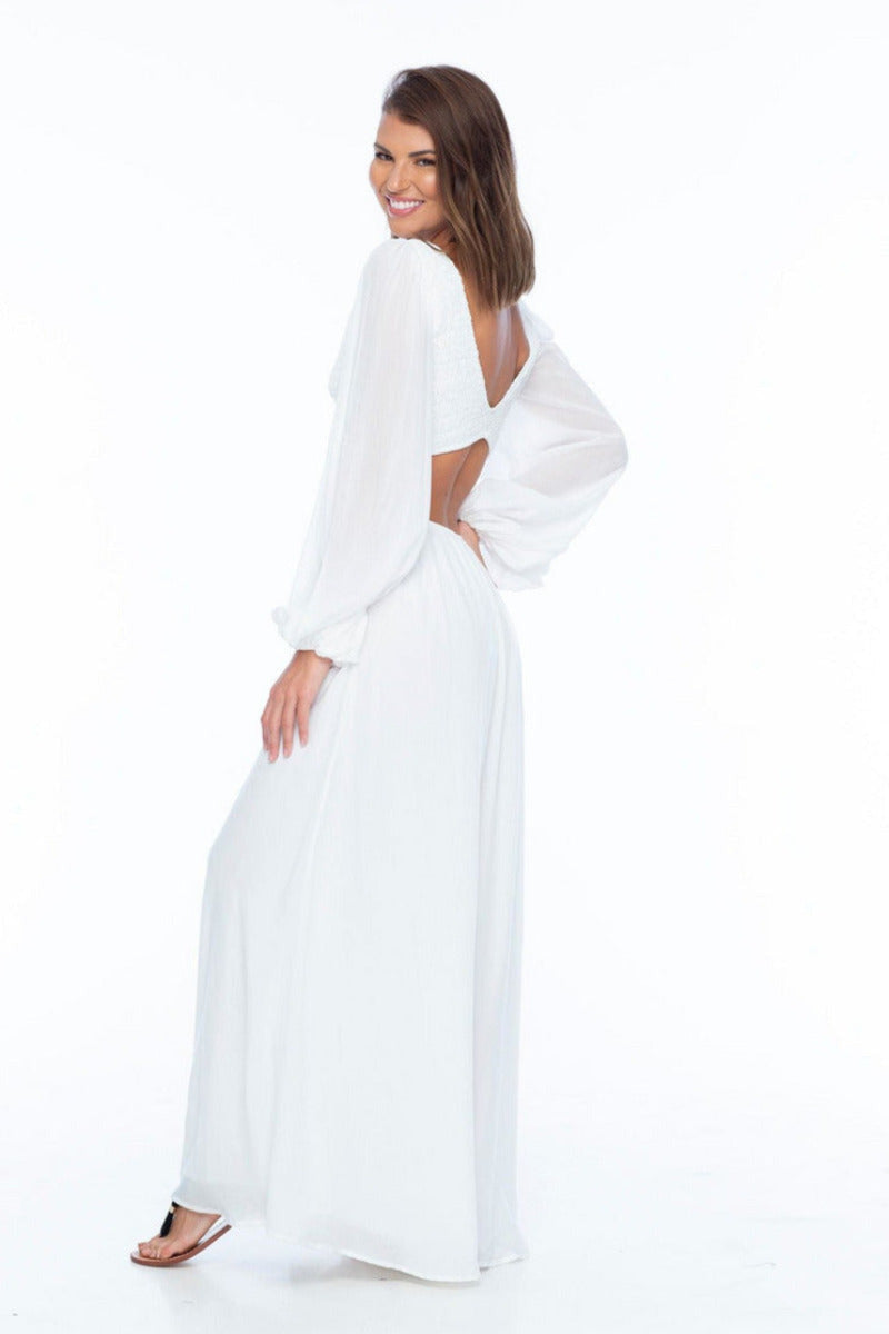 Indah Indah Julie Long Sleeve Maxi Dress - Ivory