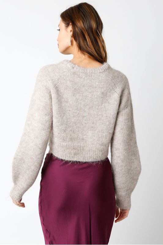 Olivaceous Olivaceous Cio Fuzzy Cropped Sweater