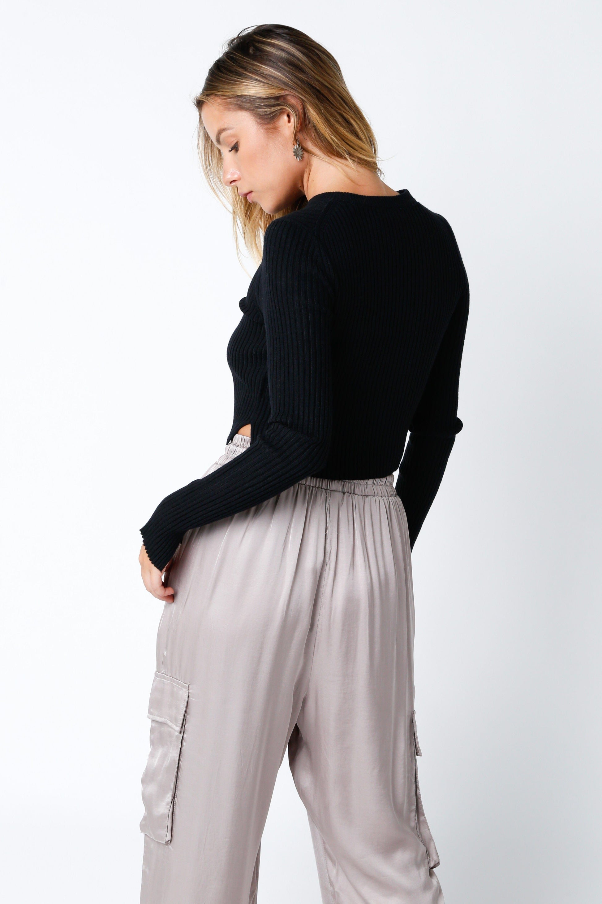 Olivaceous Olivaceous Kendra Crop Sweater - Mocha