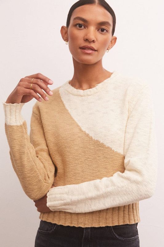 Z Supply Z Supply Nadira Color Block Sweater - Rattan