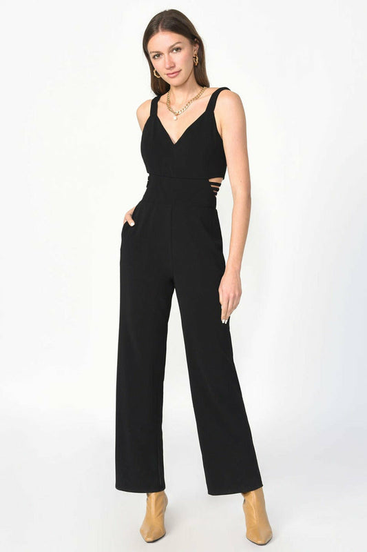Adelyn Rae Jumpsuit Adelyn Rae Glo Strappy Crepe Jumpsuit