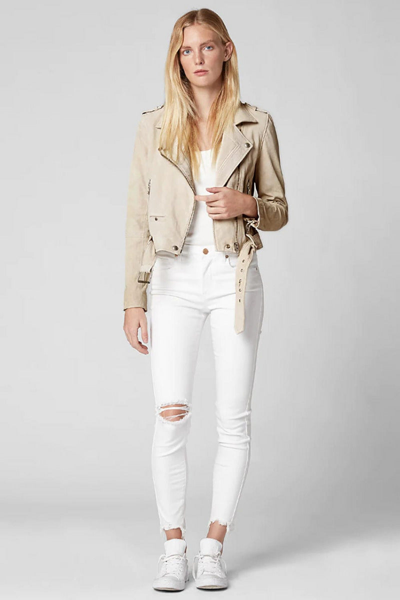 Blank NYC Blank Suede Jacket - White Sand