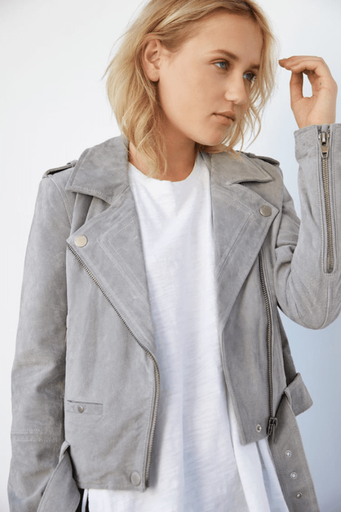 Blank NYC Suede Moto Jacket Chocolate Souffle Ten North