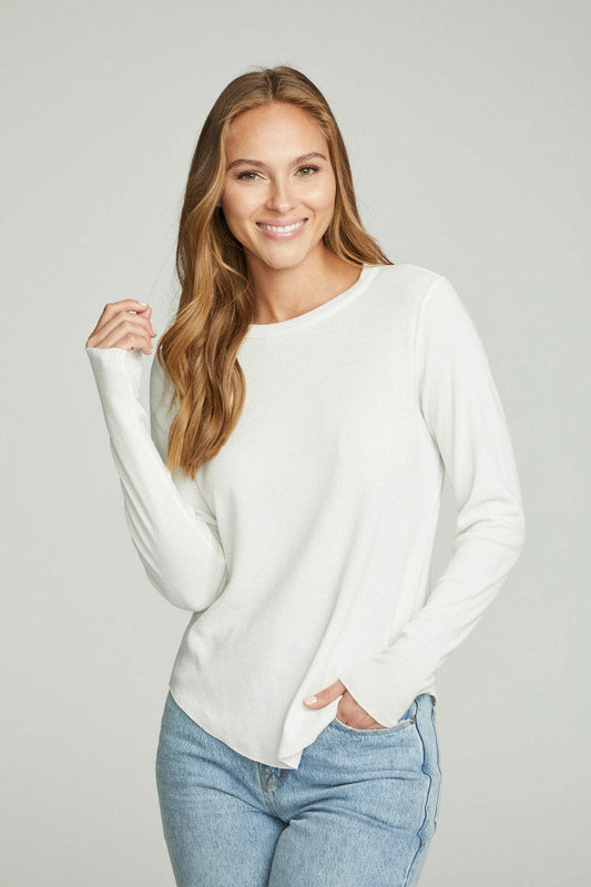 Chaser Top Chaser Long Sleeve Crewneck Shirttail Tee