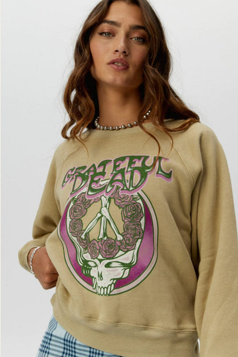 Daydreamer Top Daydreamer Grateful Dead Skull & Roses Sweatshirt