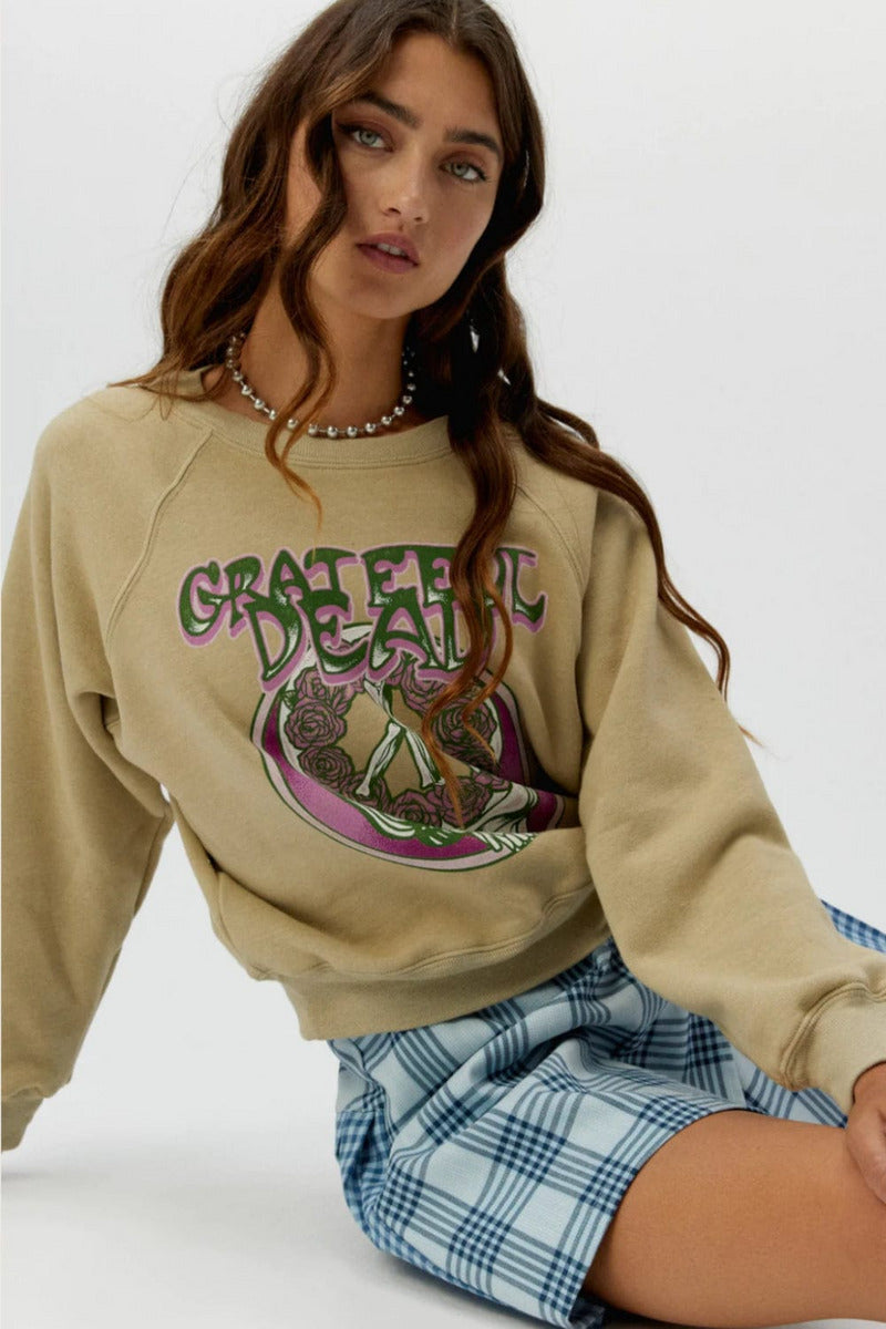 Daydreamer Top Daydreamer Grateful Dead Skull & Roses Sweatshirt