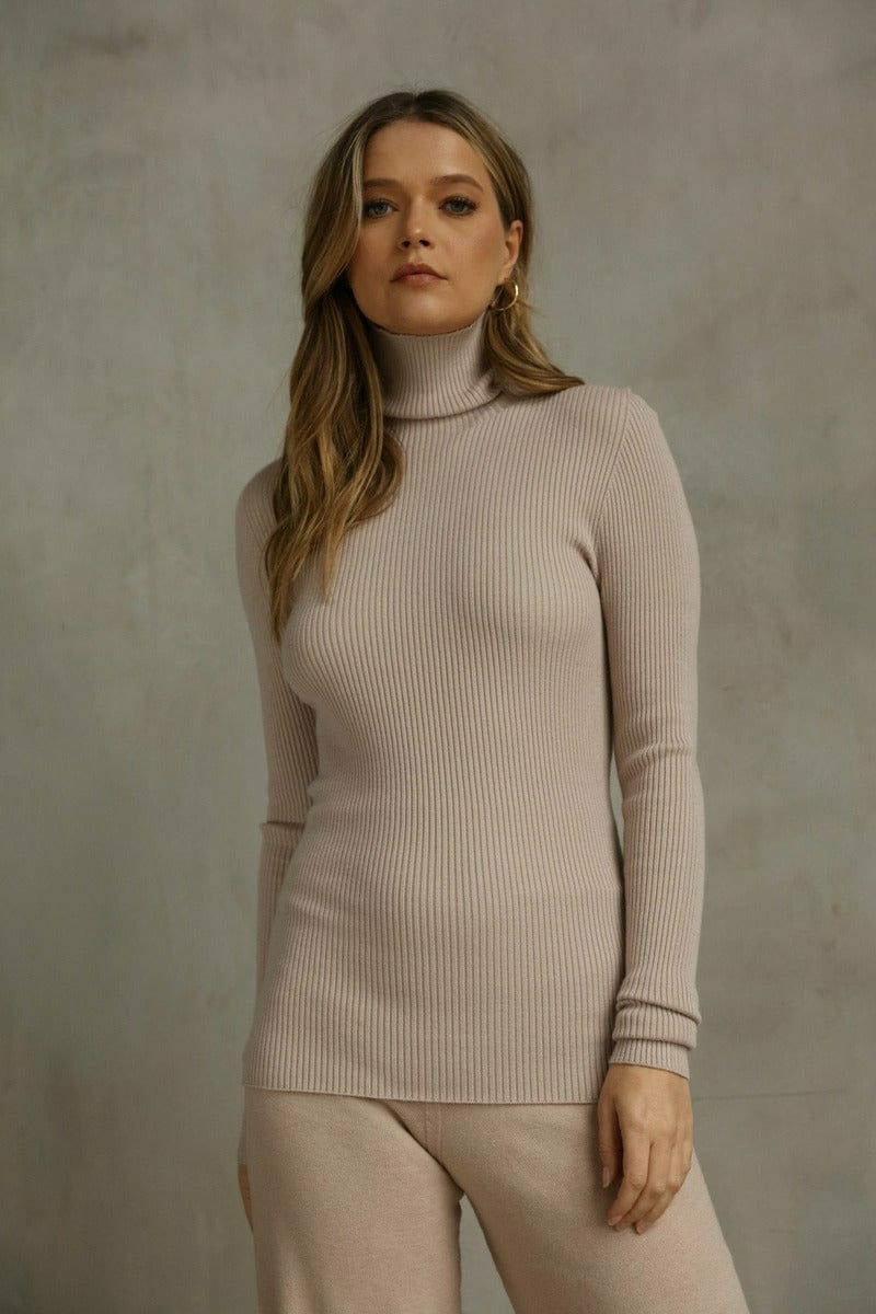 Knititude Claire Ribbed Turtleneck - Moonlight - Top - Knititude - Ten North