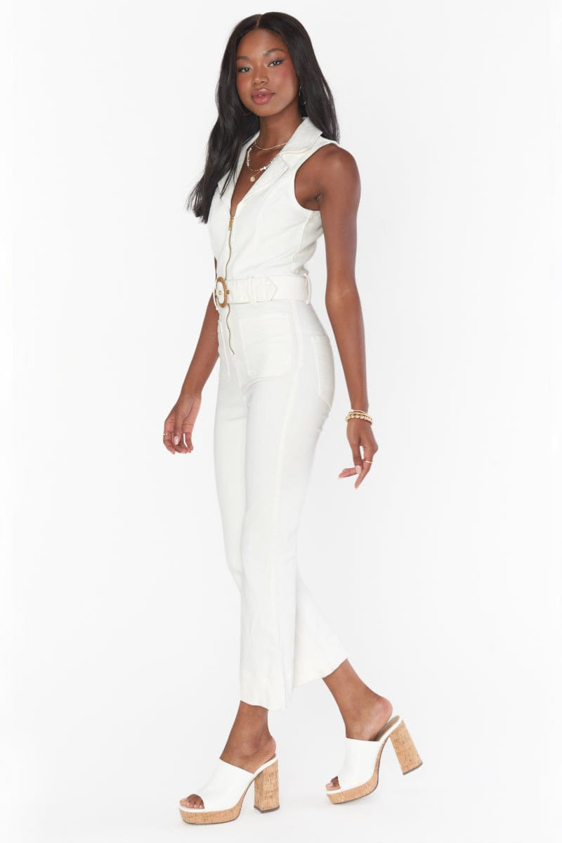 Show Me Your Mumu Show Me Your Mumu Jacksonville Cropped Jumpsuit - Pearly White