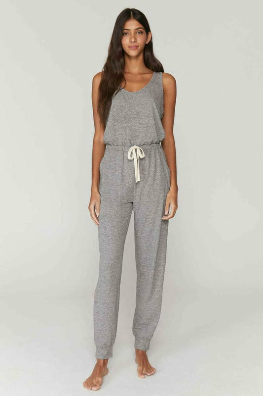 Spiritual Gangster Perfect Lounge Jumpsuit in Heather Grey - Jumpsuit - Spiritual Gangster - Ten North
