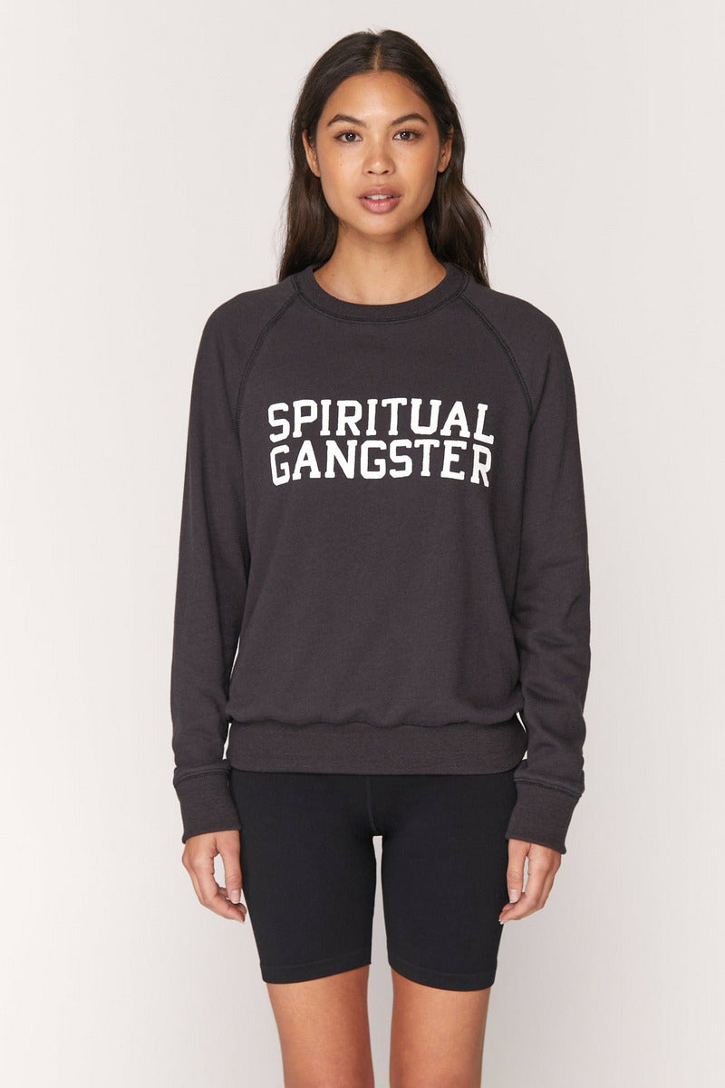 Spiritual Gangster Spiritual Gangster Varsity Old School Sweatshirt - Vintage Black
