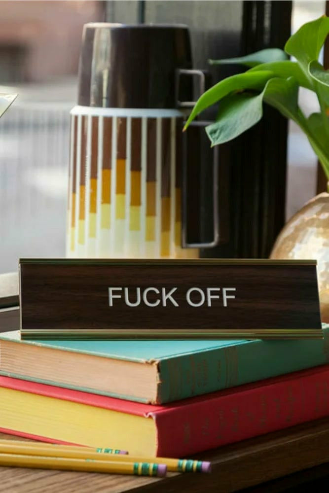 Ten North Gift F**k Off Name Plate