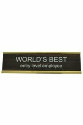 Ten North Gift World's Best Entry Level Employee Name Plate