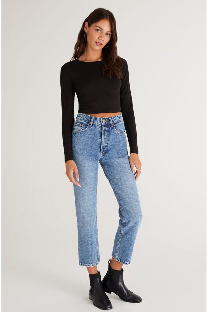 Z Supply Z Supply Gelina Cropped Long Sleeve Top